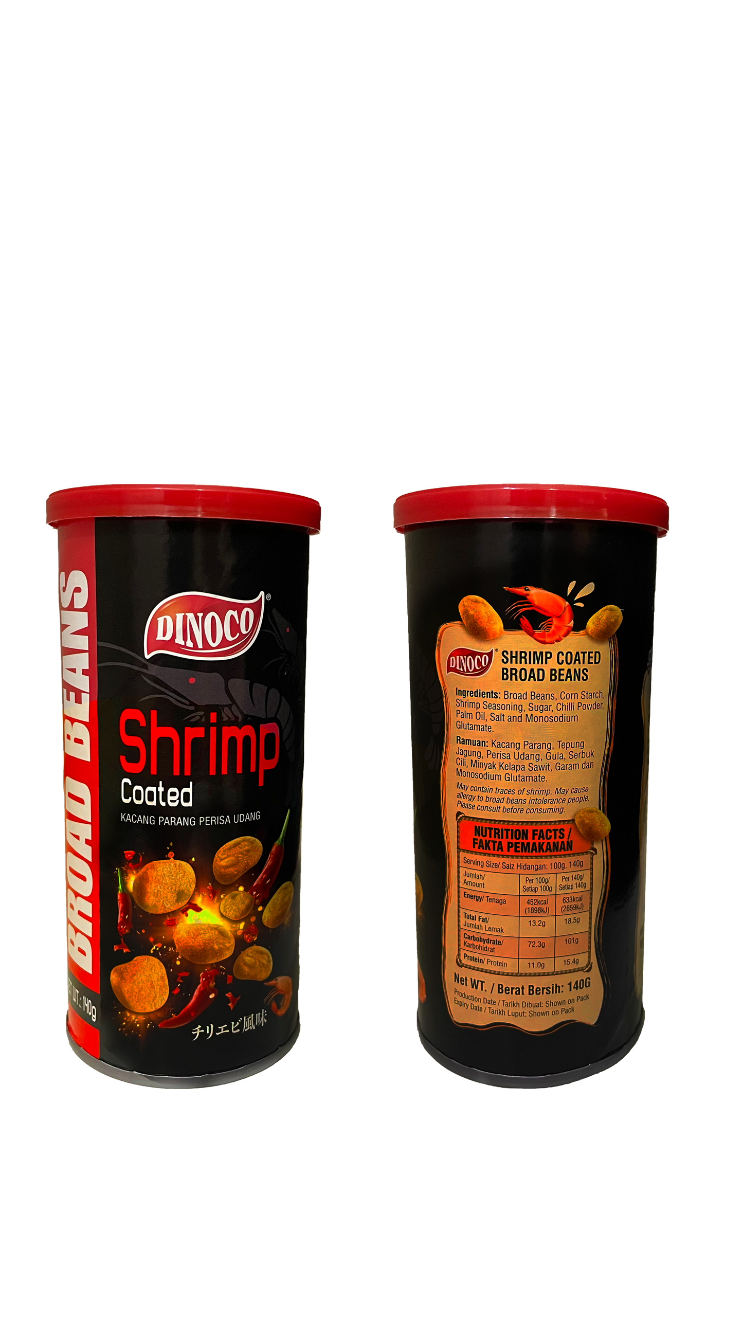 【DINOCO】brand  Spicy Shrimp flavored broad bean　 140ｇ x 24